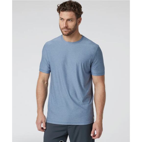 Vuori Men's Strato Tech Tee in Blue Heather - Picture 1 of 5